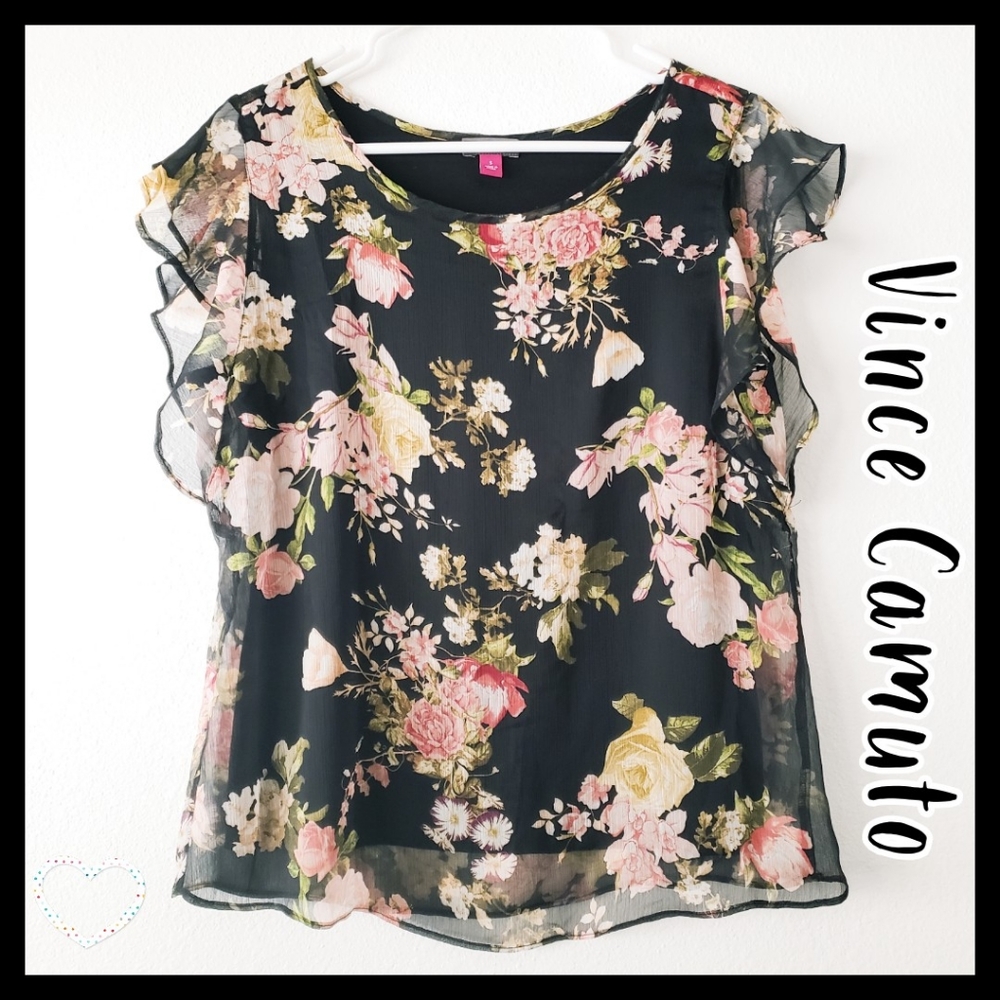 ♥️ VinceCamuto:Size:S/Beautiful Blooms Blouse